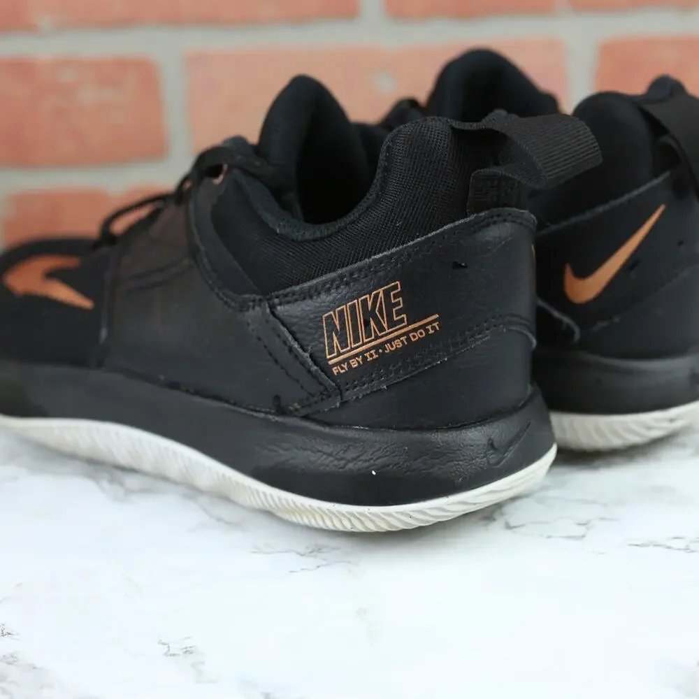 Nike Fly By II Sneakers Black Bronze Accent Lace Up Size 8 Men's